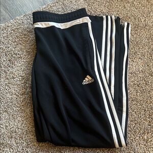 adidas Black Joggers with White Side Stripes